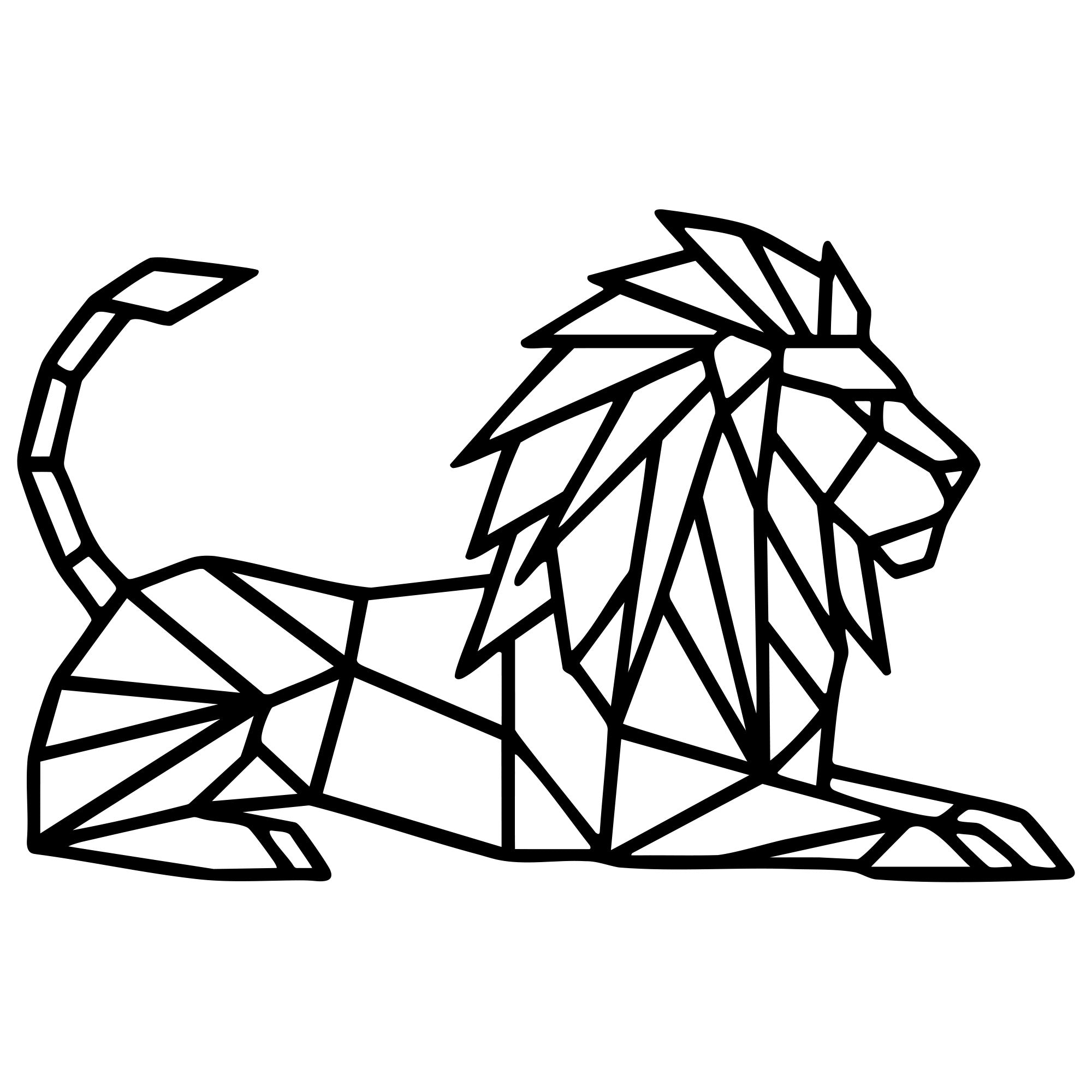 Geometric Lion DXF File – CNC Cutting Design | AWLION502