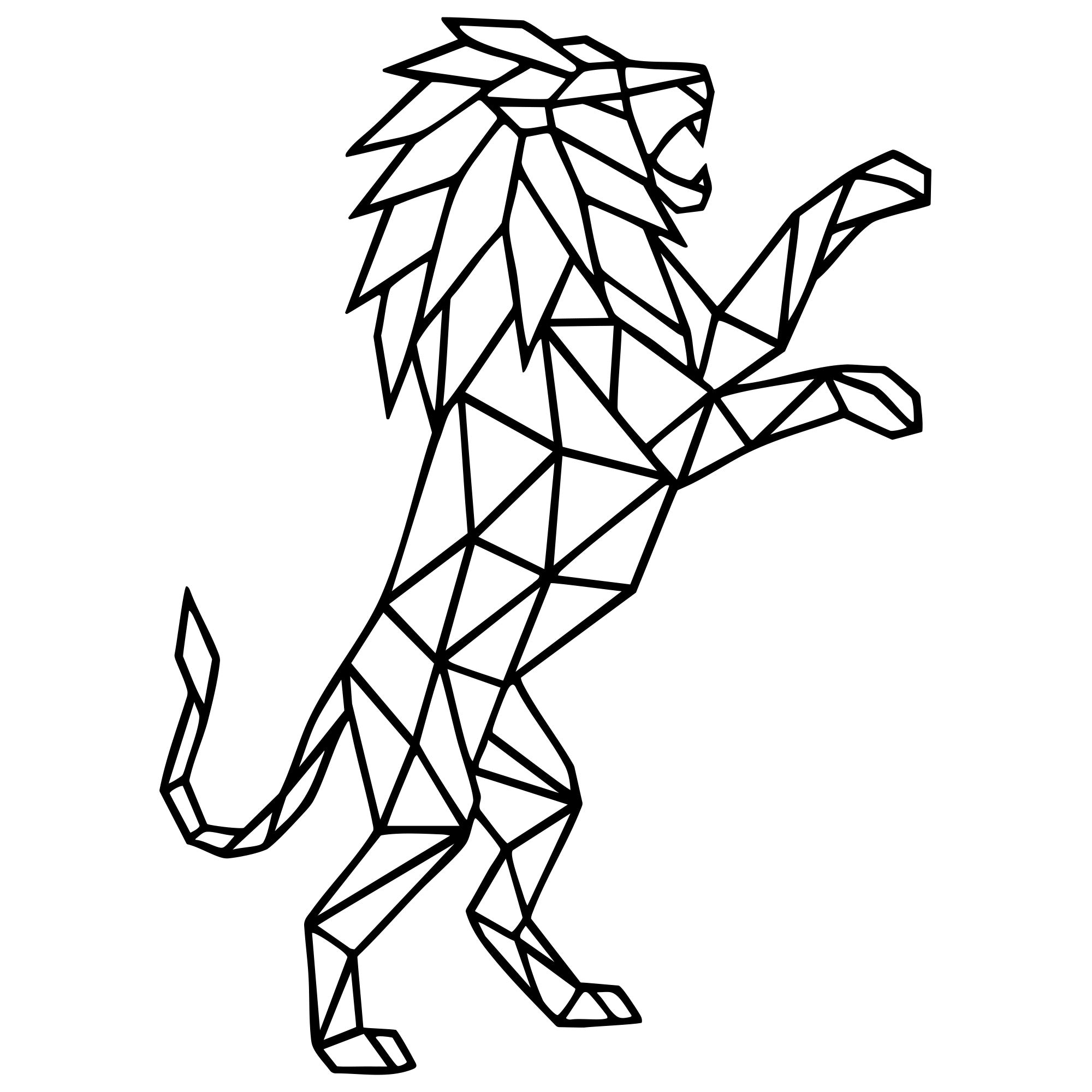 Geometric Lion DXF File – CNC Cutting Design | AWLION539