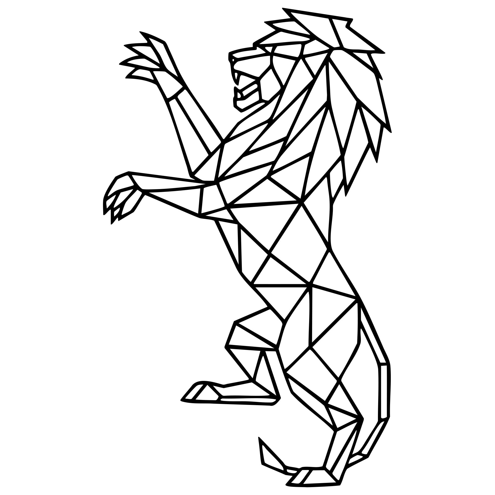 Geometric Lion DXF File – CNC Cutting Design | AWLION541
