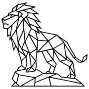 Geometric Lion DXF File – CNC Cutting Design | AWLION572