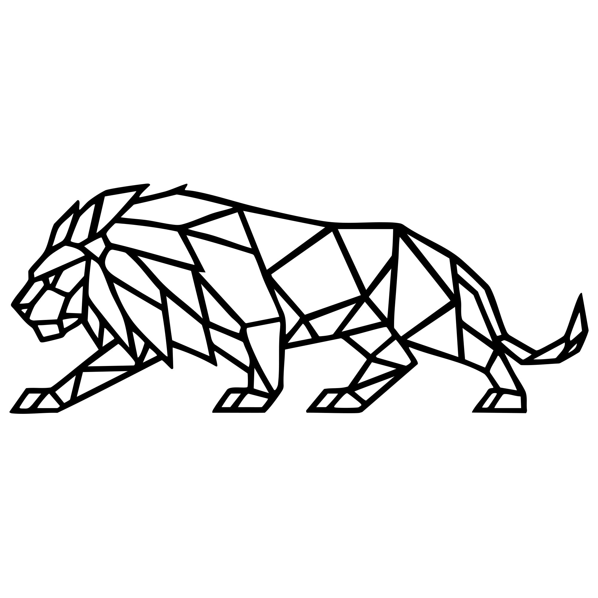 Geometric Lion DXF File – CNC Cutting Design | AWLION607