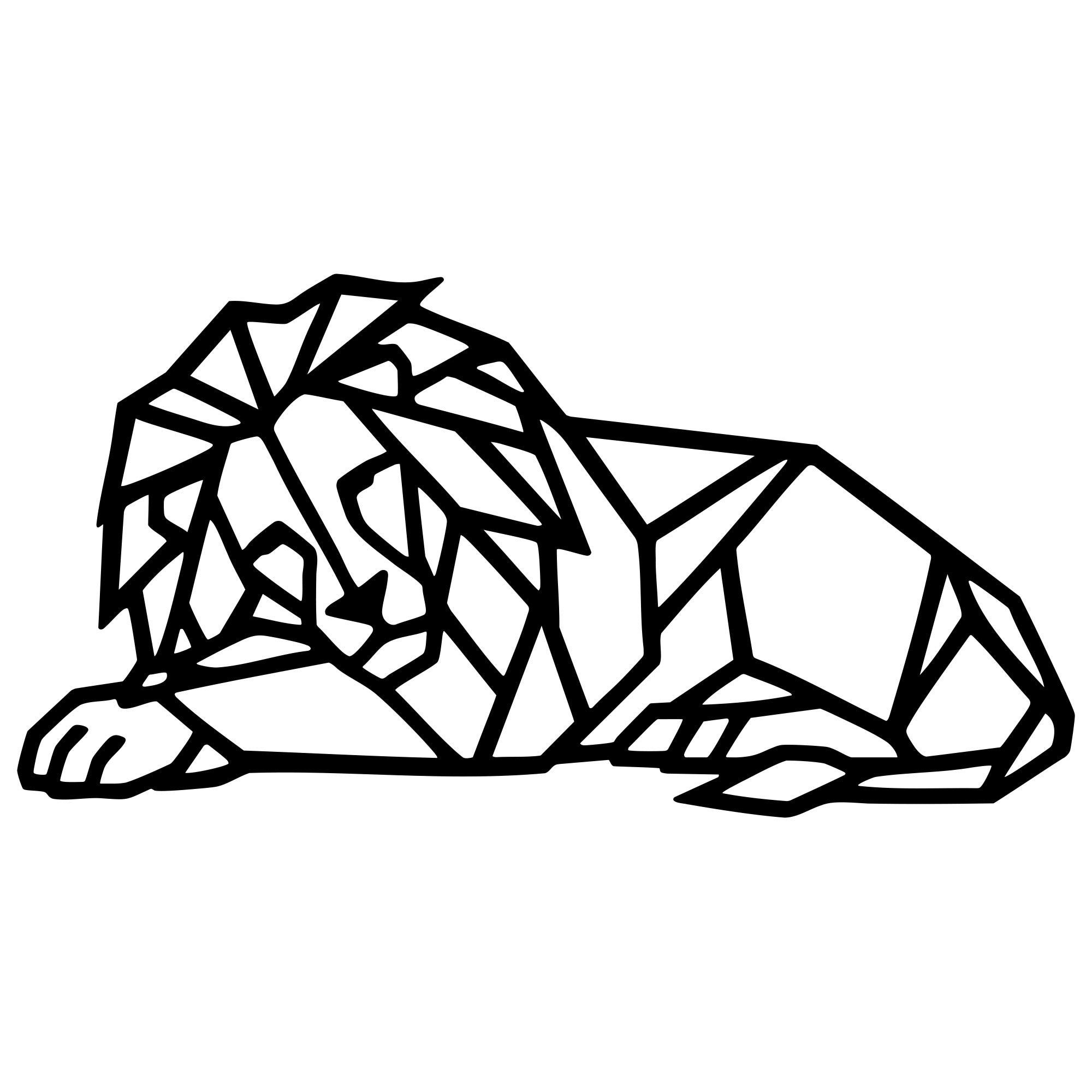 Geometric Lion DXF File – CNC Cutting Design | AWLION656