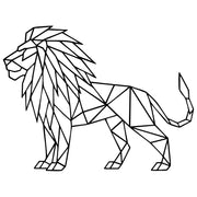 Geometric Lion DXF File – CNC Cutting Design | AWLION690