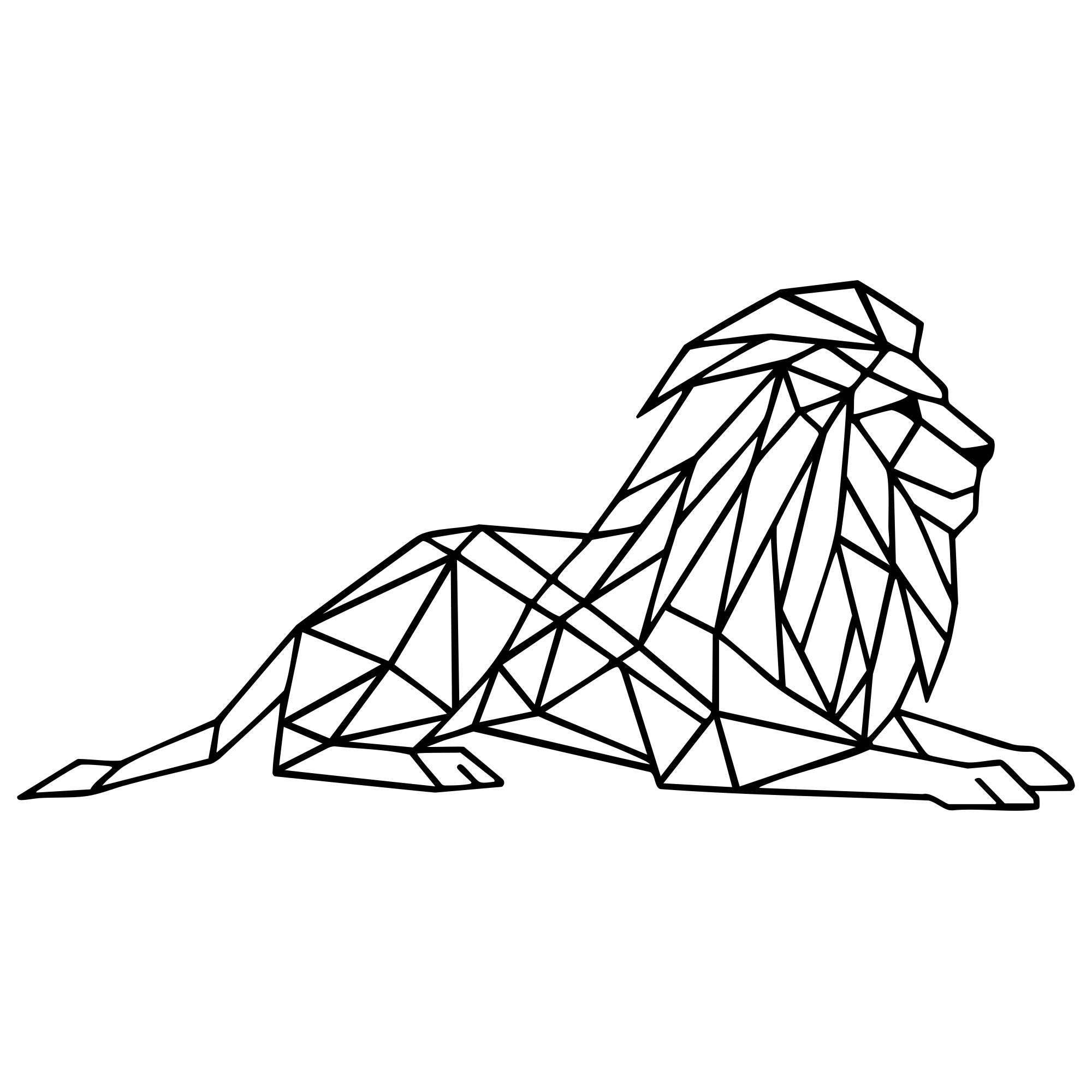 Geometric Lion DXF File – CNC Cutting Design | AWLION691