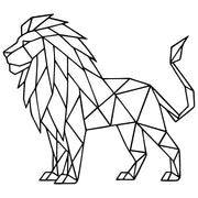 Geometric Lion DXF File – CNC Cutting Design | AWLION708