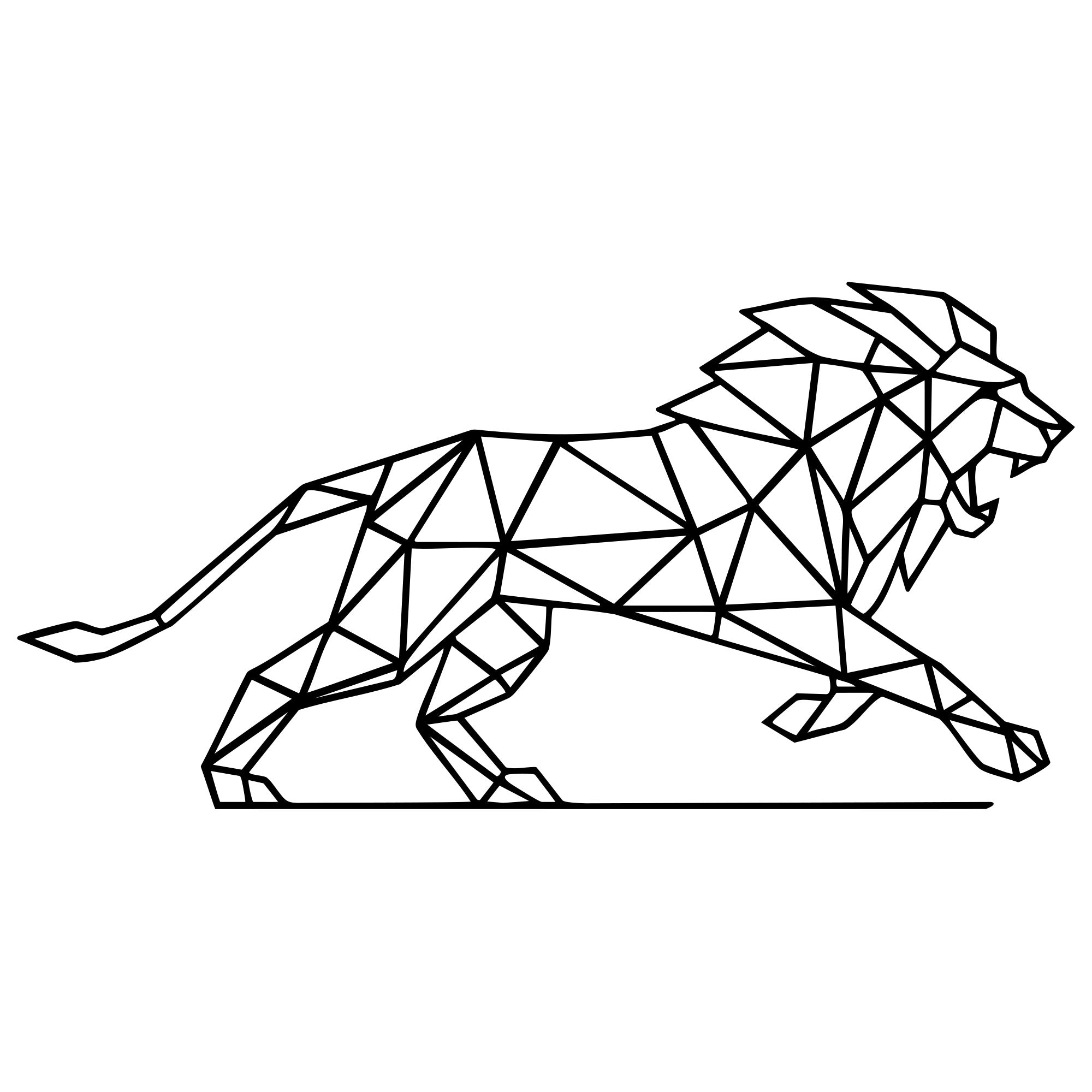 Geometric Lion DXF File – CNC Cutting Design | AWLION718
