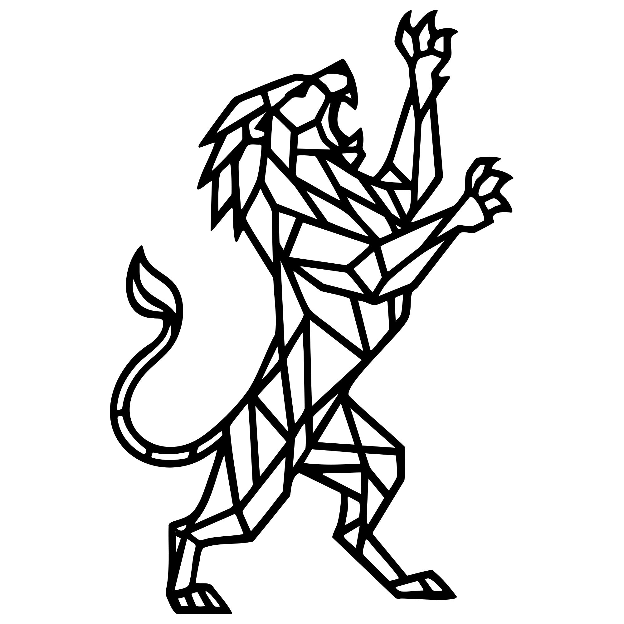 Geometric Lion DXF File – CNC Cutting Design | AWLION924