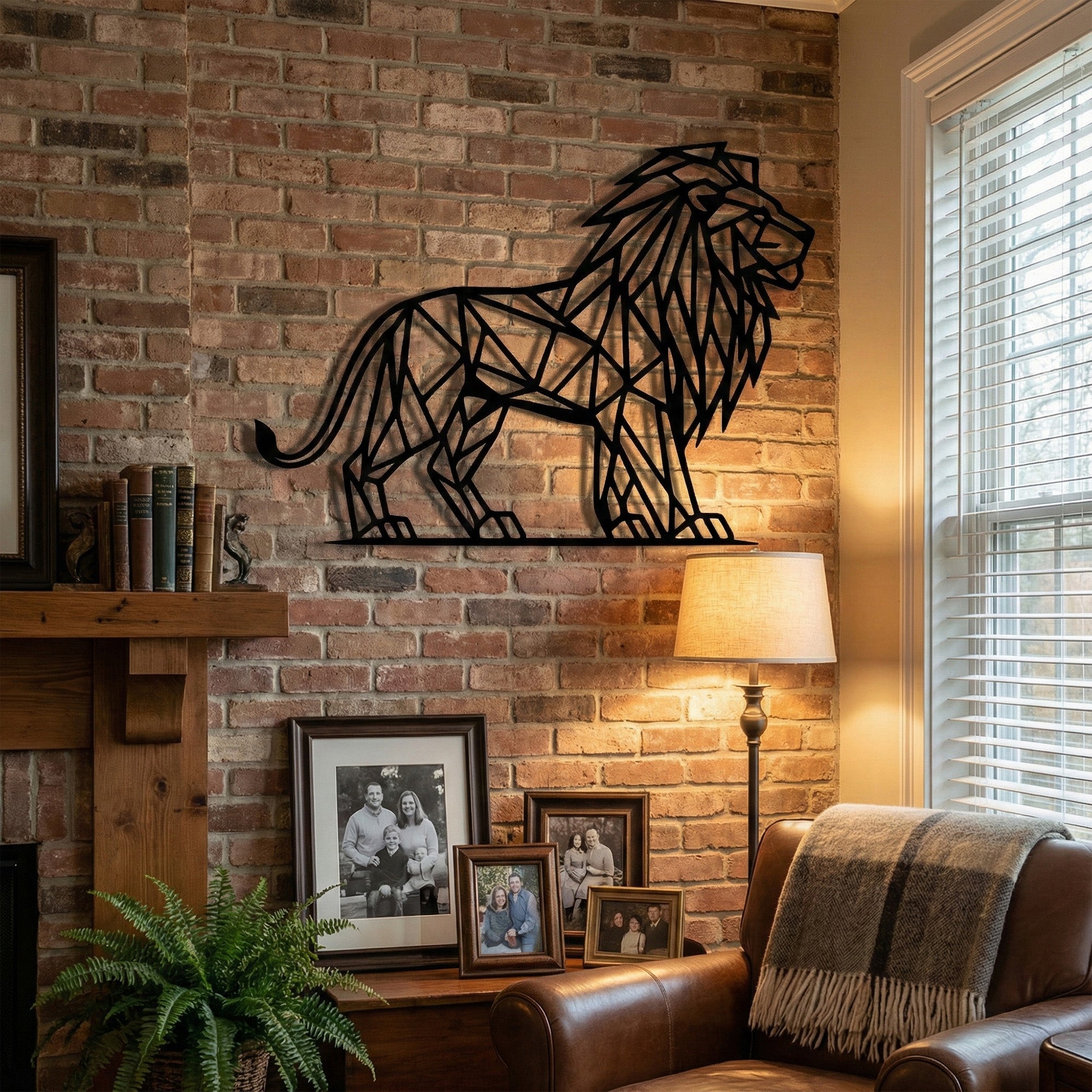 Geometric Lion DXF File – CNC Cutting Design | AWLION929