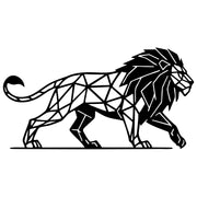 Geometric Lion DXF File – CNC Cutting Design | AWLION950