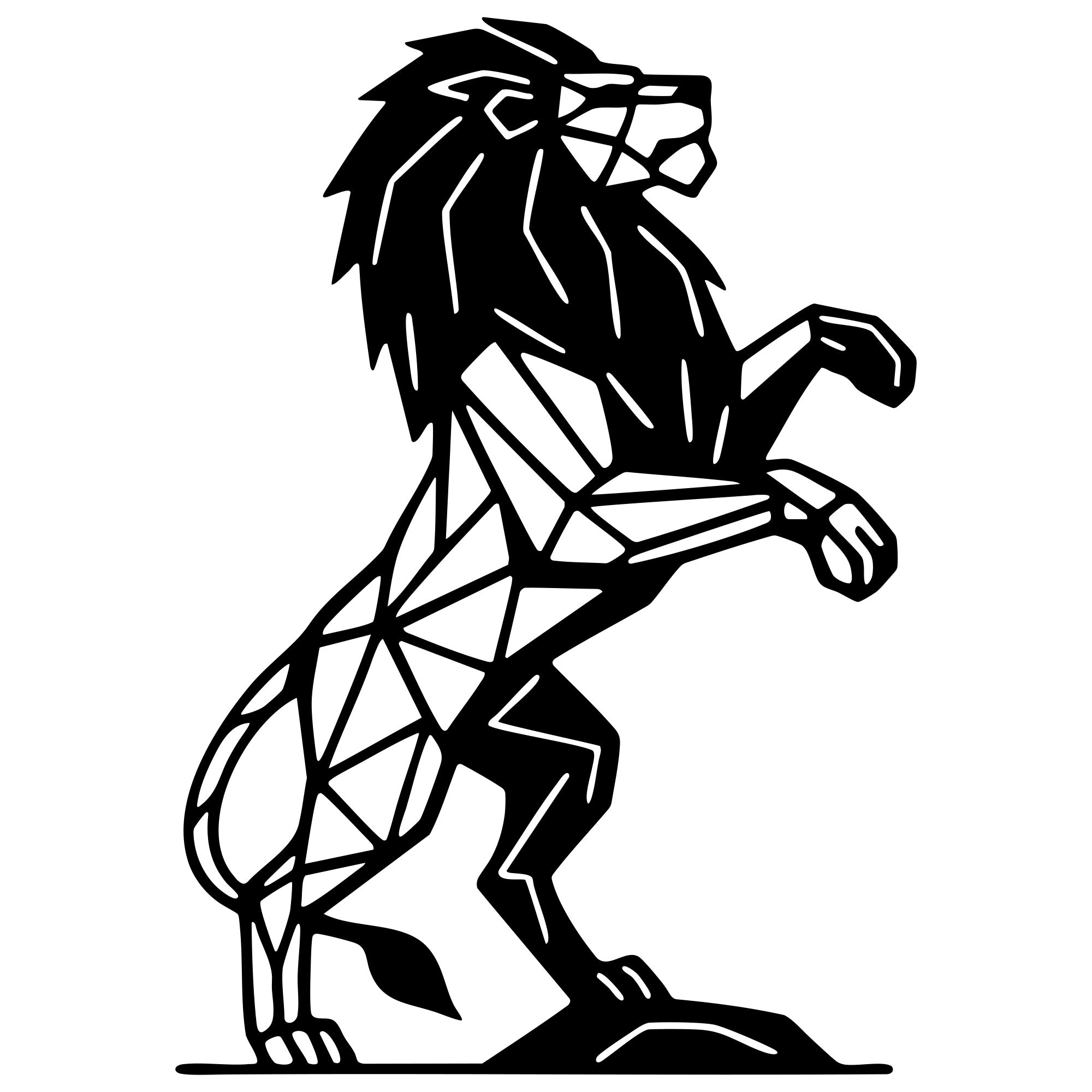 Geometric Lion DXF File – CNC Cutting Design | AWLION962