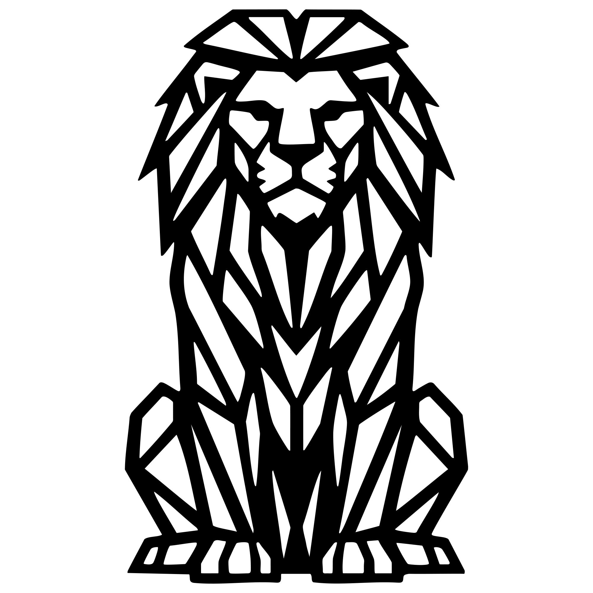 Geometric Lion DXF File – CNC Cutting Design | AWLION988