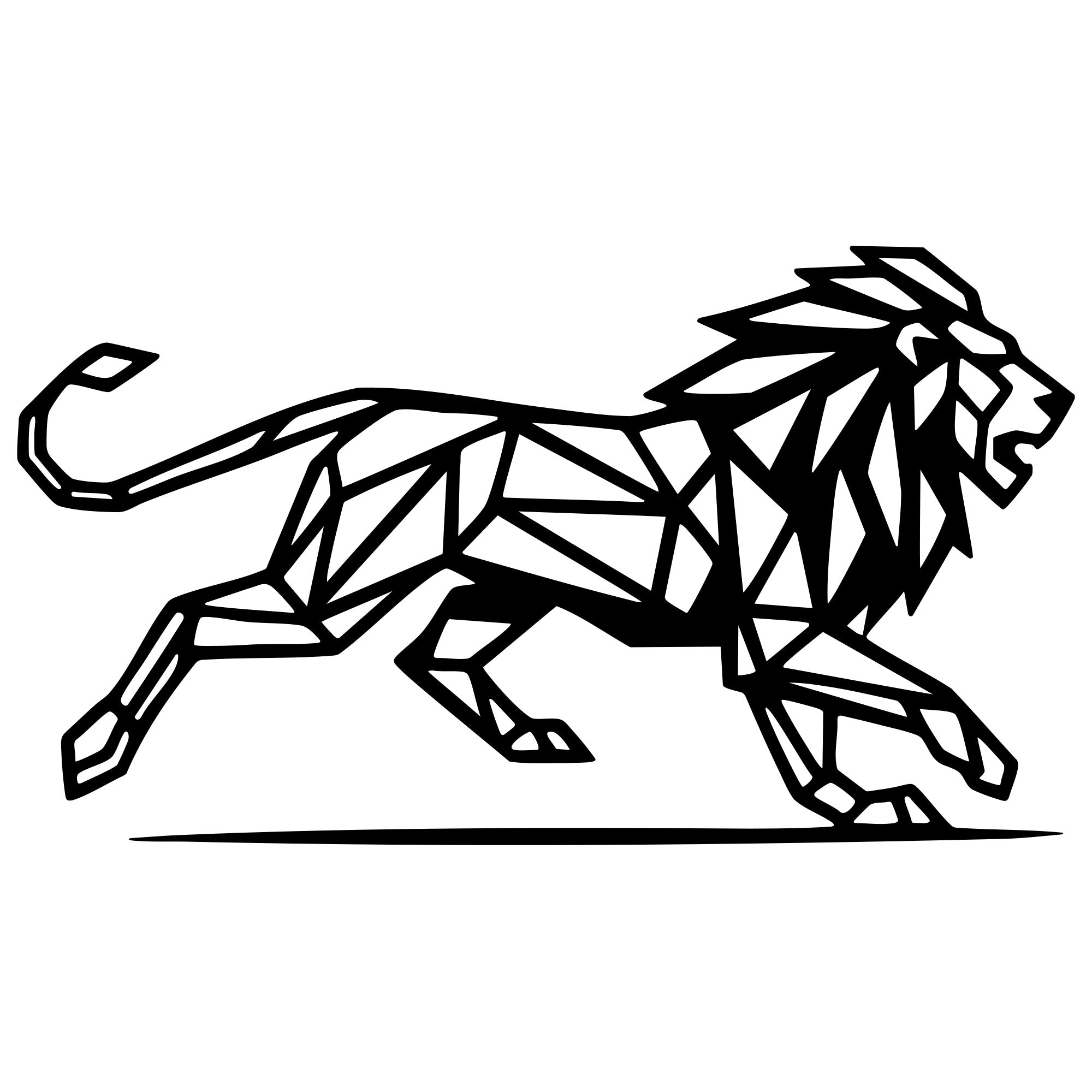 Geometric Lion DXF File – CNC Cutting Design | AWLION993
