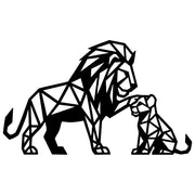 Geometric Lion Family DXF File – CNC Cutting Design | AWLION1412