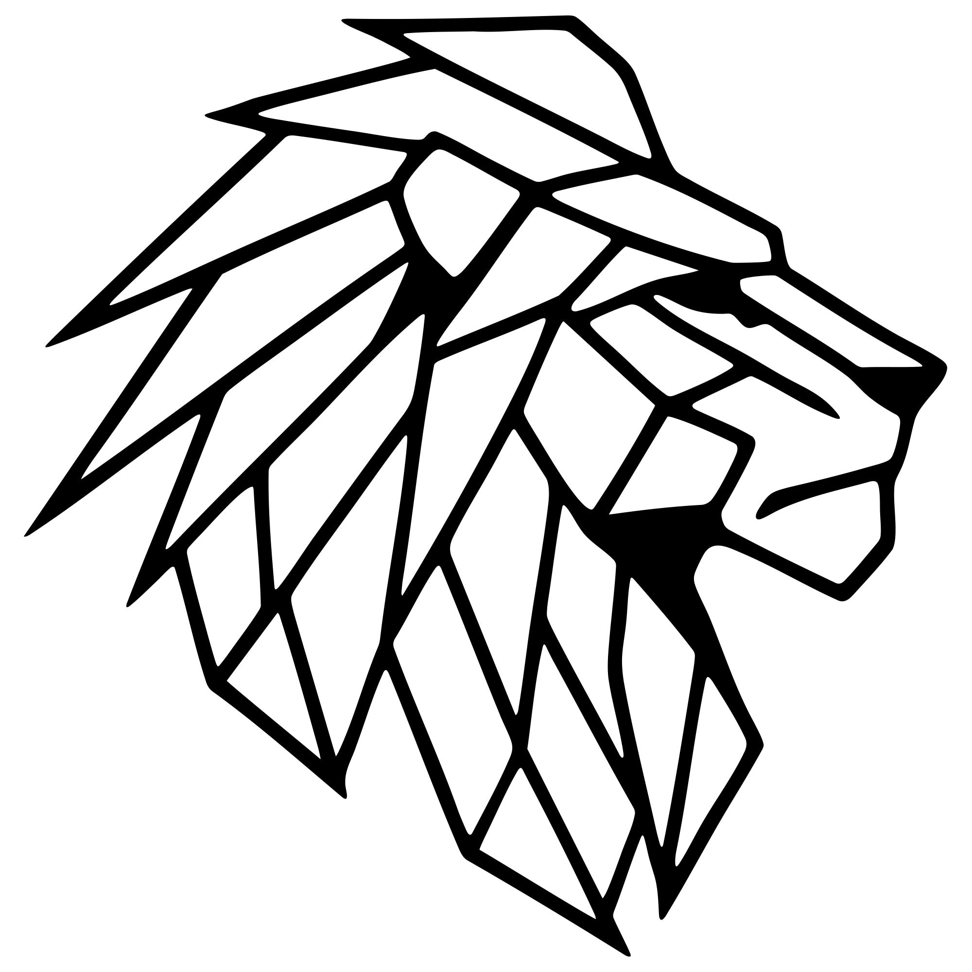Geometric Lion Head DXF File – CNC Cutting Design | AWLION1113