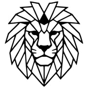 Geometric Lion Head DXF File – CNC Cutting Design | AWLION1142