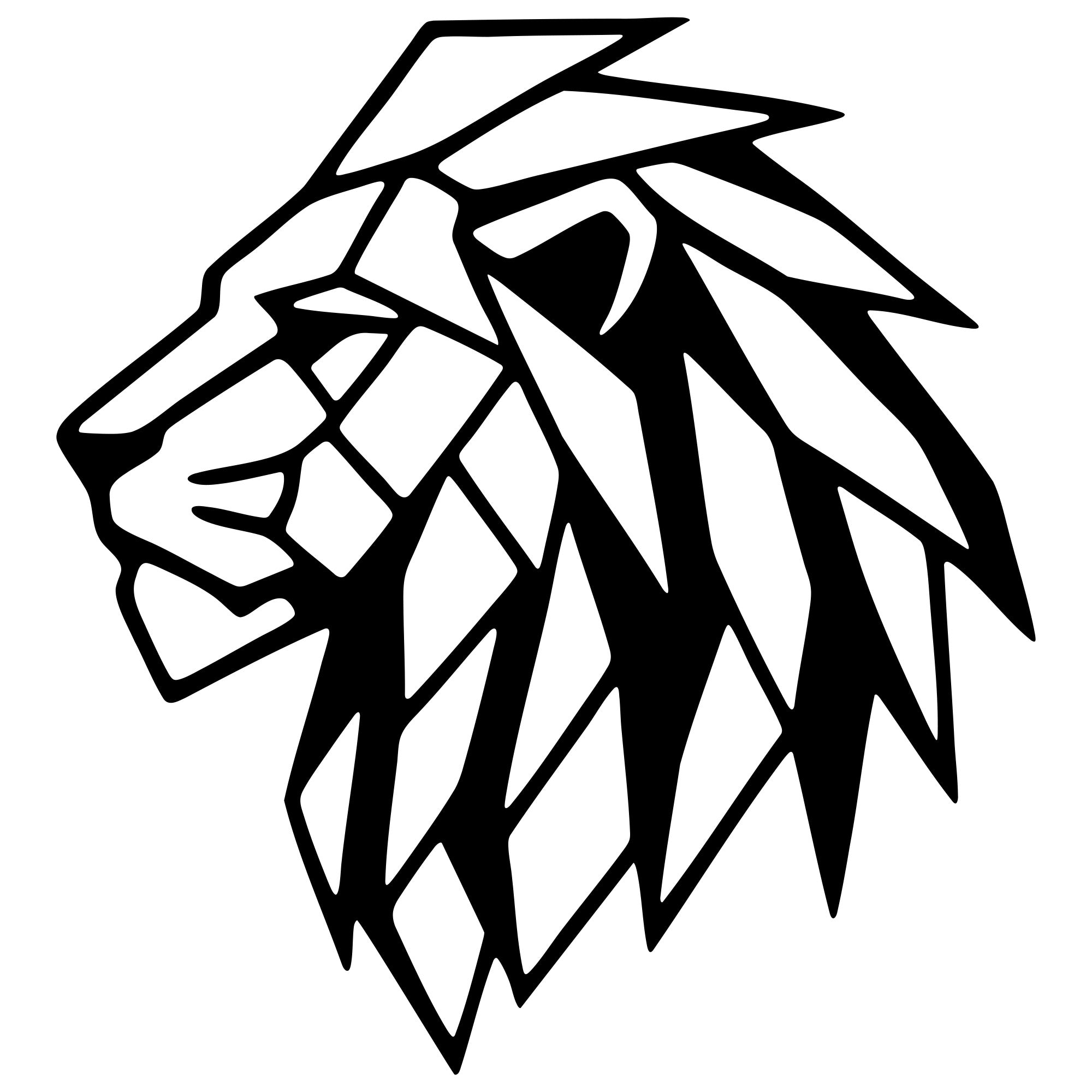 Geometric Lion Head DXF File – CNC Cutting Design | AWLION1163
