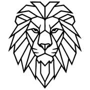 Geometric Lion Head DXF File – CNC Cutting Design | AWLION160