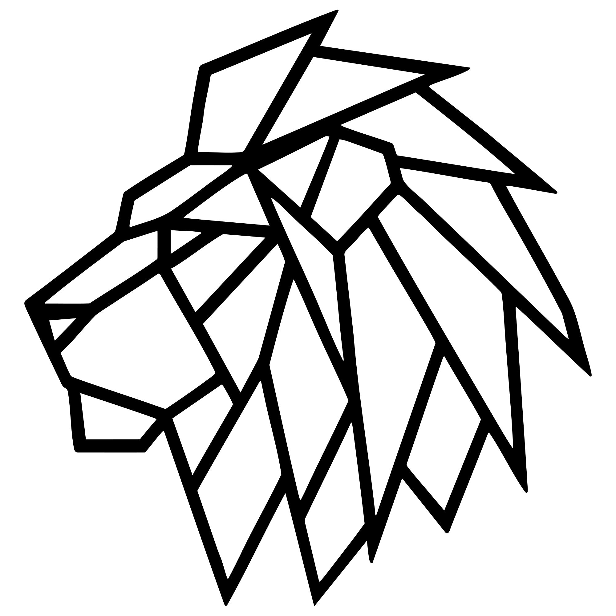 Geometric Lion Head DXF File – CNC Cutting Design | AWLION794