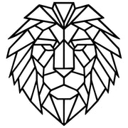 Geometric Lion Head DXF File – CNC Cutting Design | AWLION815