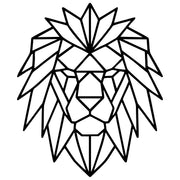 Geometric Lion Head DXF File – CNC Cutting Design | AWLION829