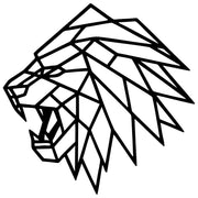 Geometric Lion Head DXF File – CNC Cutting Design | AWLION859
