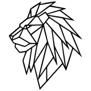 Geometric Lion Head DXF File – CNC Cutting Design | AWLION872