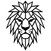Geometric Lion Head DXF File – CNC Cutting Design | AWLION876