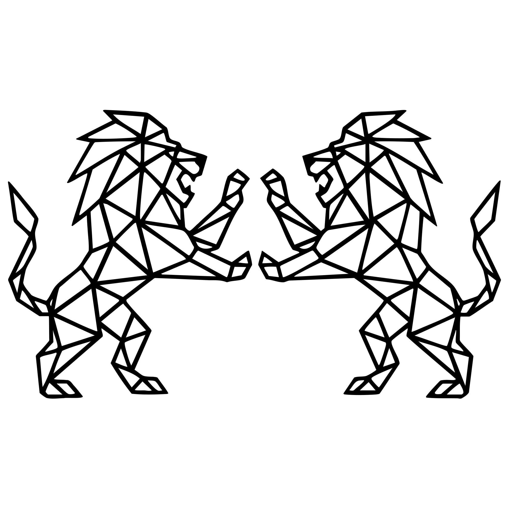 Geometric Lions DXF File – CNC Cutting Design | AWLION669