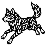 Geometric Wolf DXF File – CNC Cutting Design | AWWOLF250