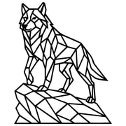 Geometric Wolf DXF File – CNC Cutting Design | AWWOLF264