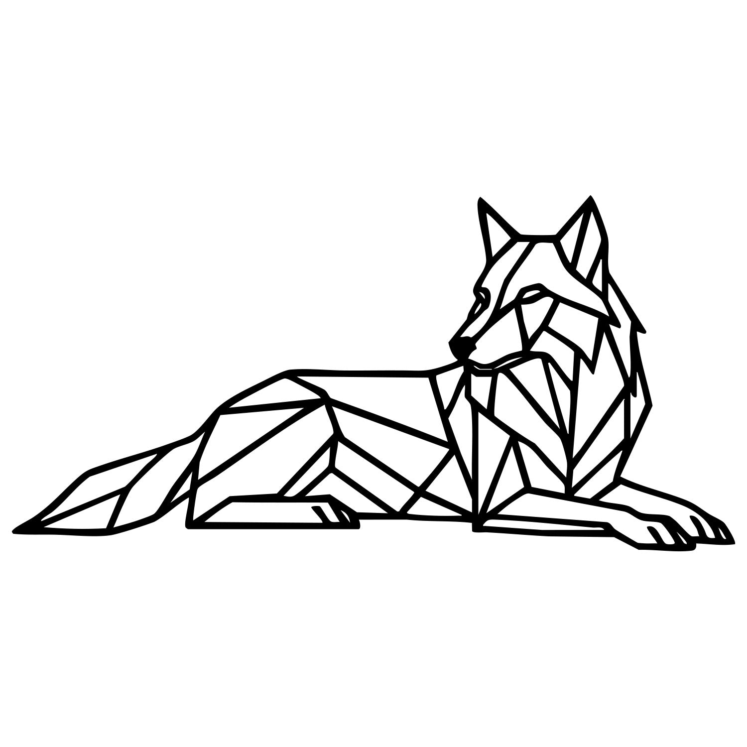 Geometric Wolf DXF File – CNC Cutting Design | AWWOLF270