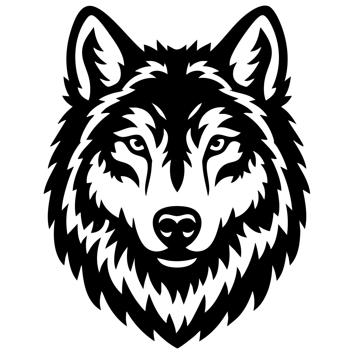 Gray Wolf Head DXF File – CNC Cutting Design | AWWOLF2