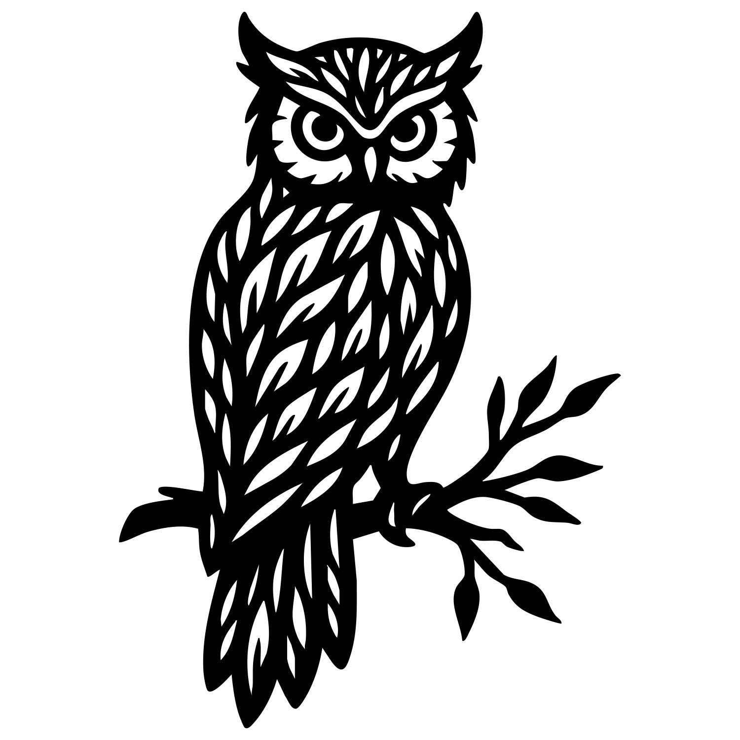 Great Horned Owl DXF File – CNC Cutting Design | ABOWL131
