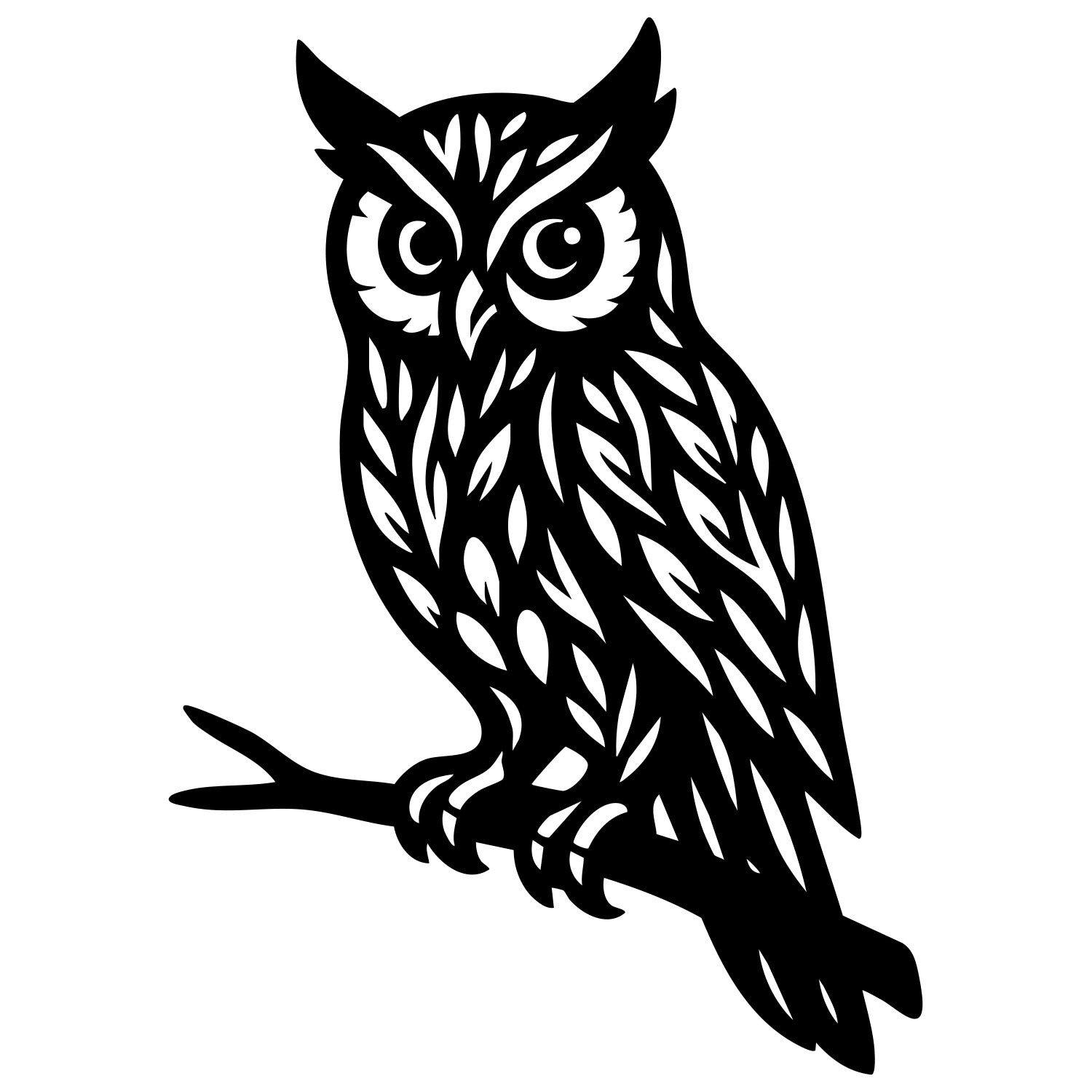 Great Horned Owl DXF File – CNC Cutting Design | ABOWL132