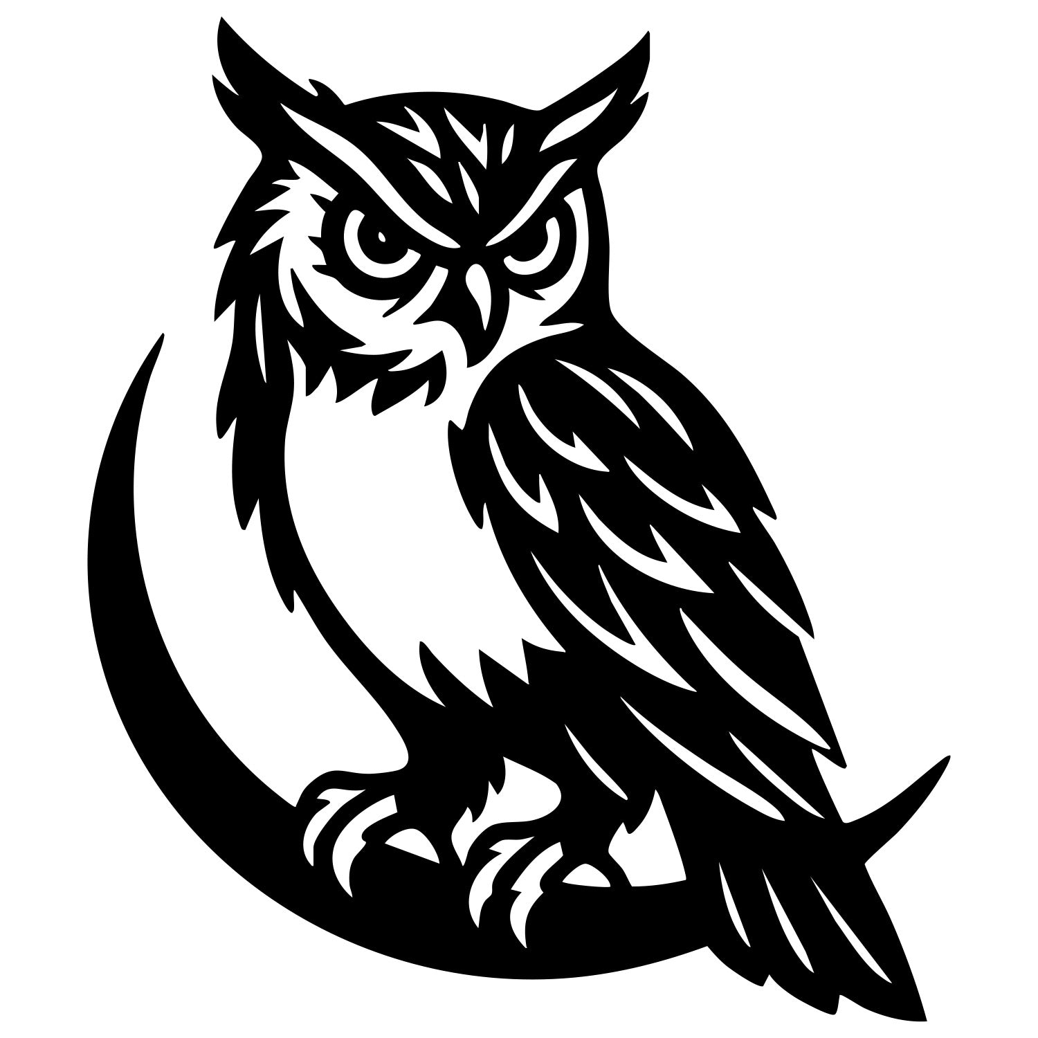 Great Horned Owl DXF File – CNC Cutting Design | ABOWL140