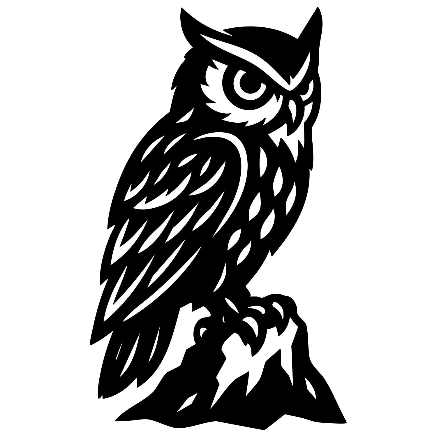 Great Horned Owl DXF File – CNC Cutting Design | ABOWL146