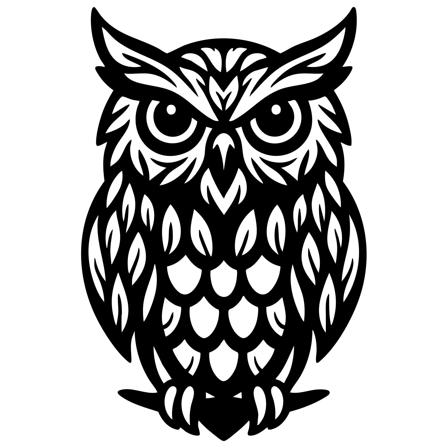 Great Horned Owl DXF File – CNC Cutting Design | ABOWL311