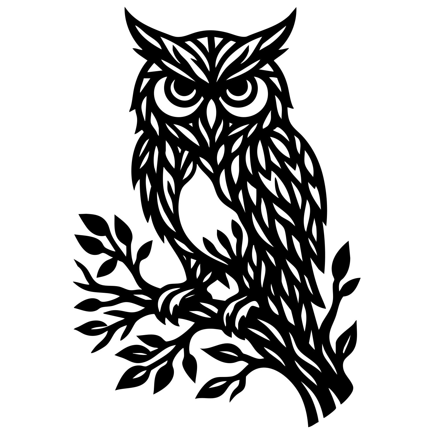 Great Horned Owl DXF File – CNC Cutting Design | ABOWL312
