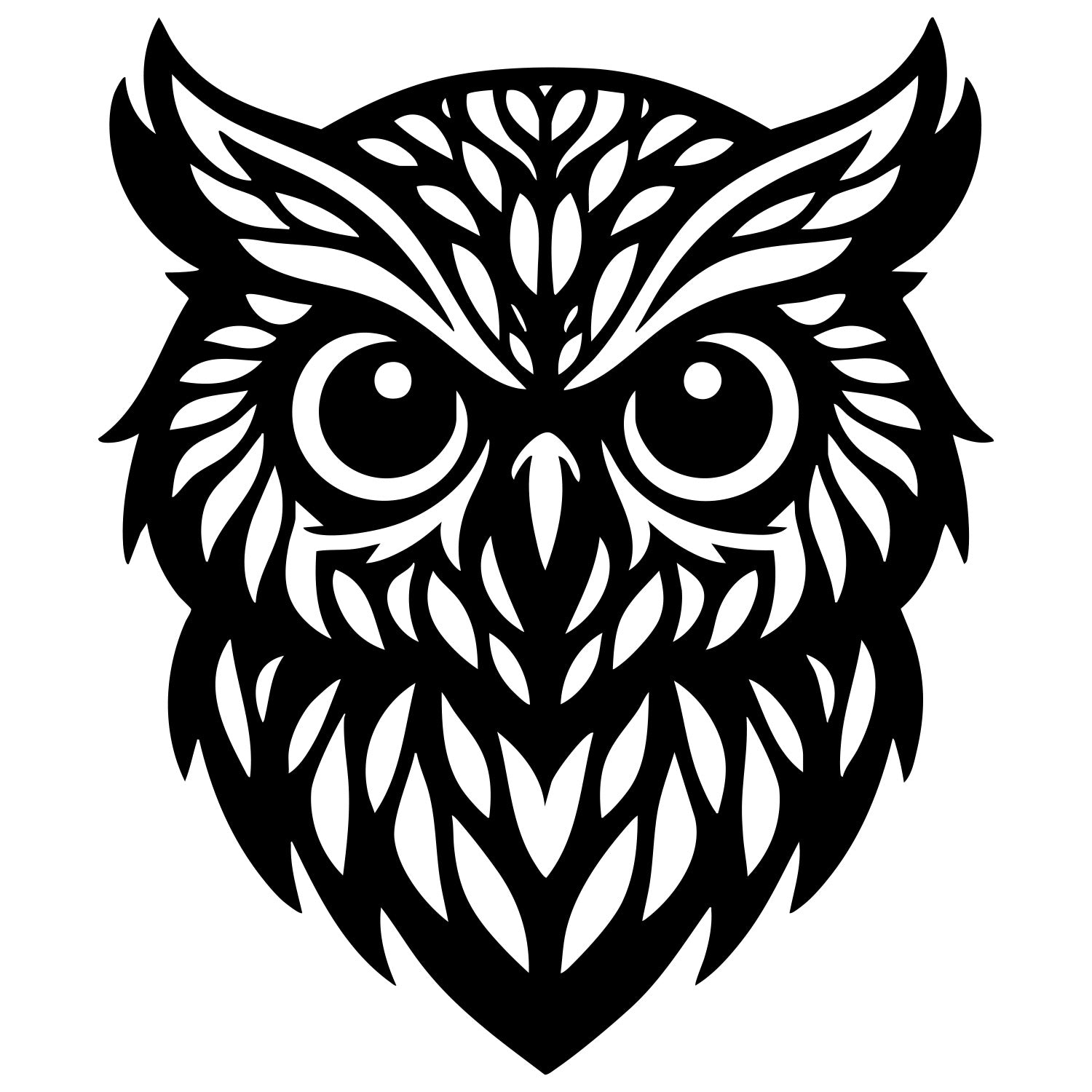 Great Horned Owl Head DXF File – CNC Cutting Design | ABOWL135