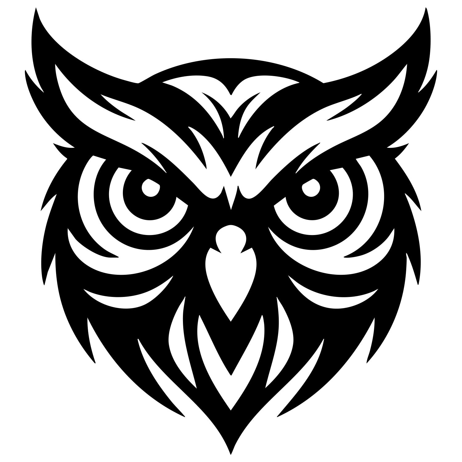 Great Horned Owl Head DXF File – CNC Cutting Design | ABOWL137