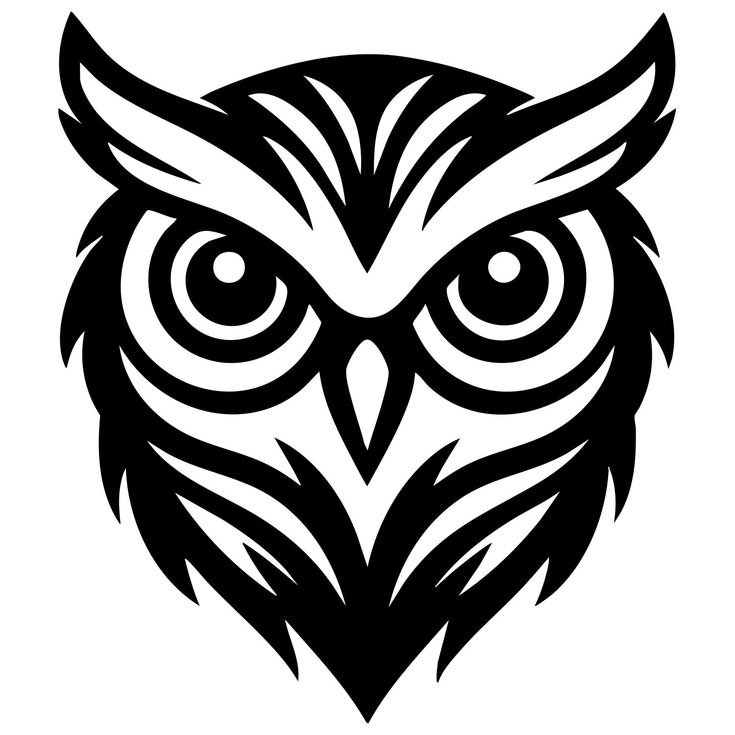 Great Horned Owl Head DXF File – CNC Cutting Design | ABOWL150