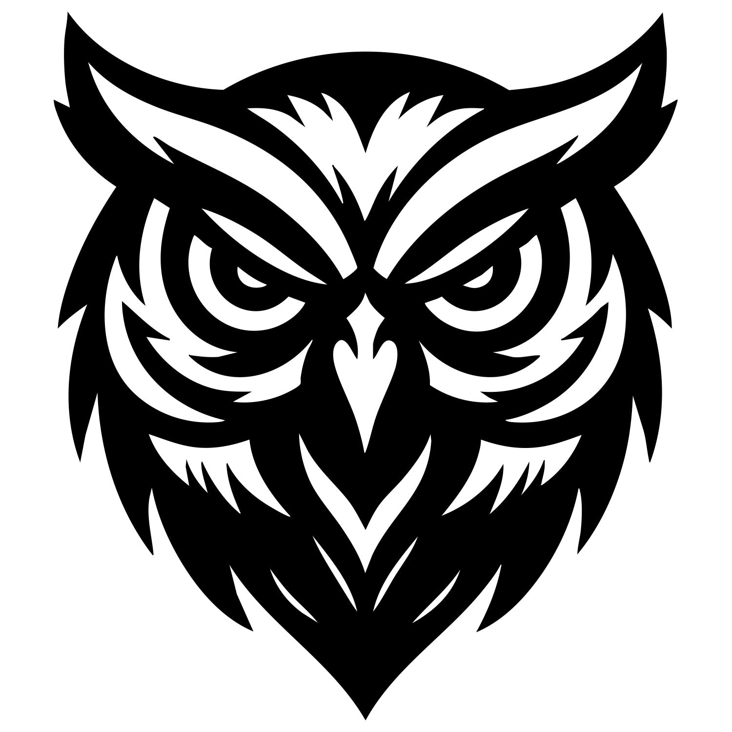 Great Horned Owl Head DXF File – CNC Cutting Design | ABOWL152