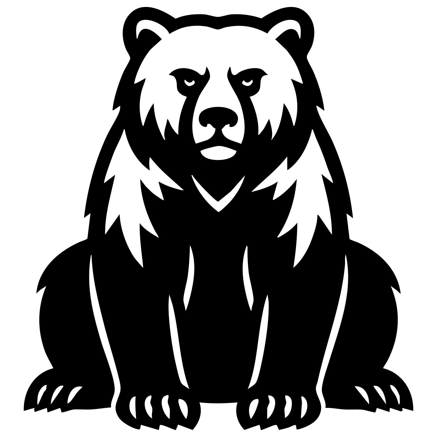 Grizzly Bear DXF File – CNC Cutting Design | AWBEAR109