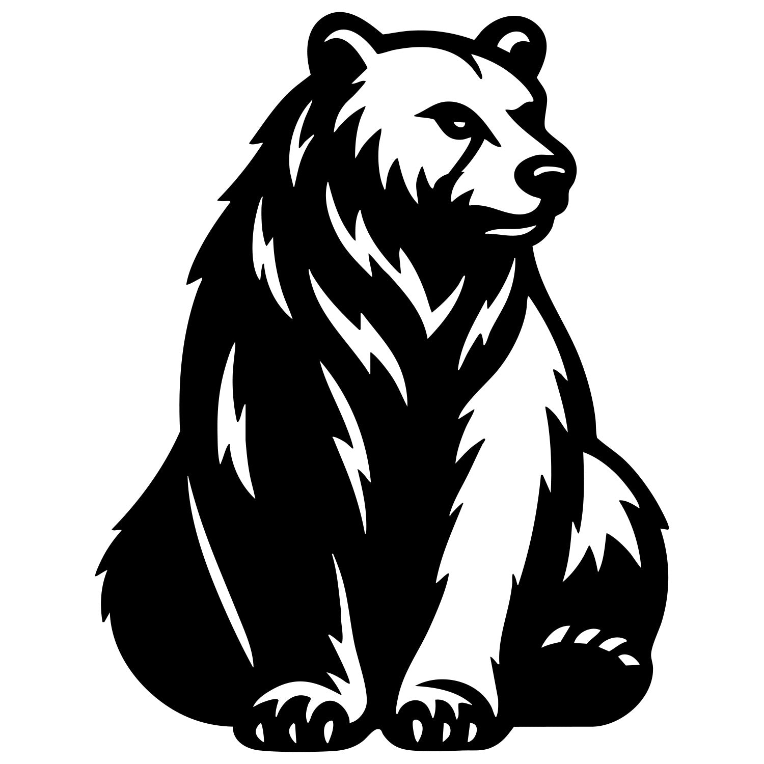 Grizzly Bear DXF File – CNC Cutting Design | AWBEAR115