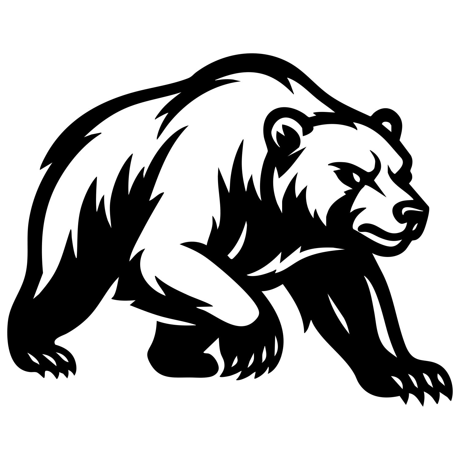 Grizzly Bear DXF File – CNC Cutting Design | AWBEAR123