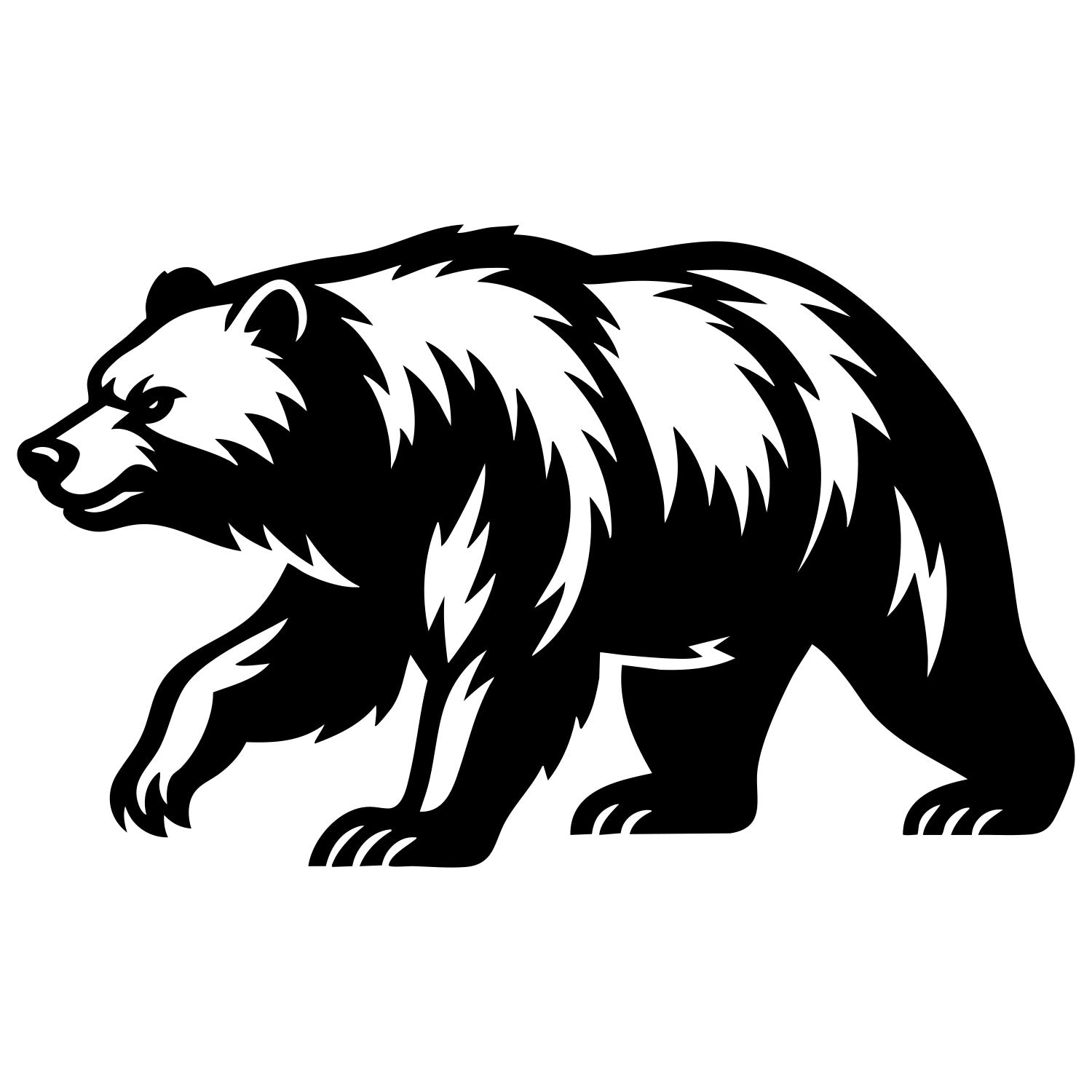 Grizzly Bear DXF File – CNC Cutting Design | AWBEAR124