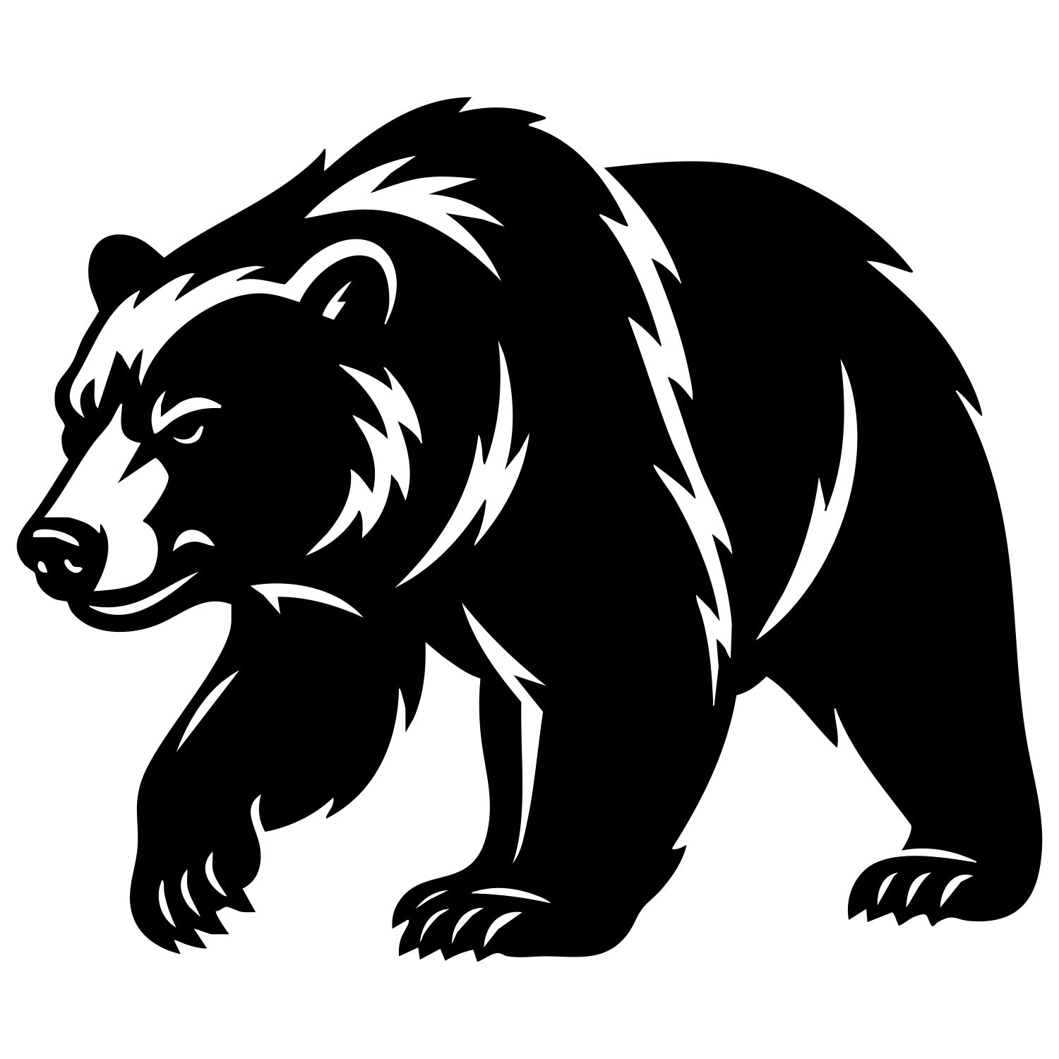 Grizzly Bear DXF File – CNC Cutting Design | AWBEAR149