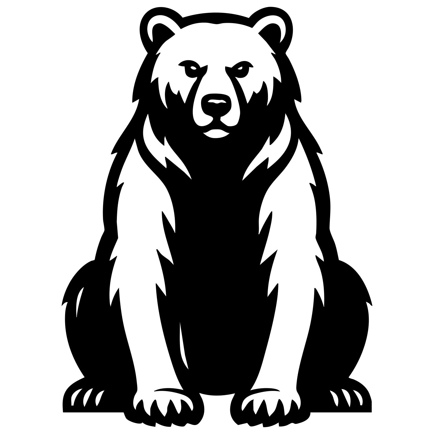 Grizzly Bear DXF File – CNC Cutting Design | AWBEAR157