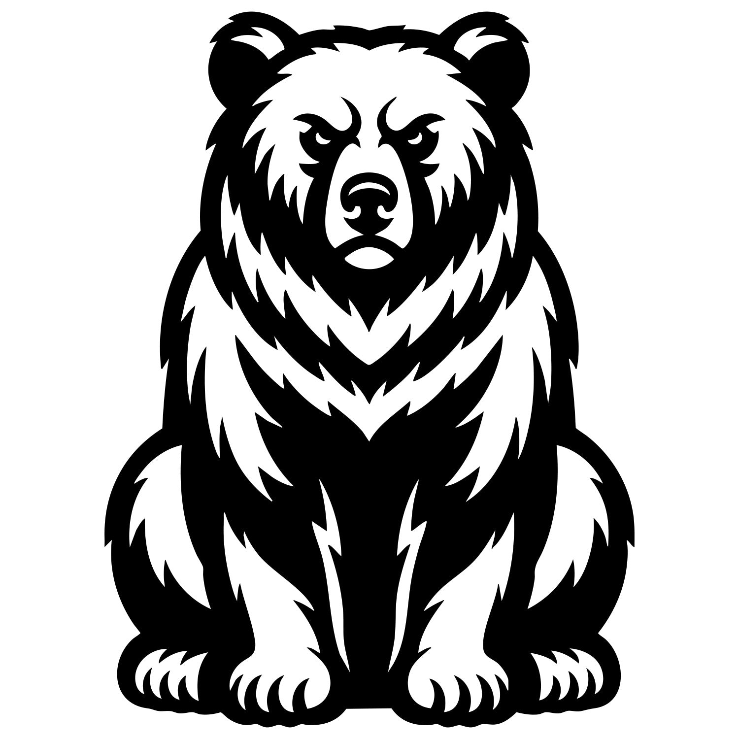 Grizzly Bear DXF File – CNC Cutting Design | AWBEAR161