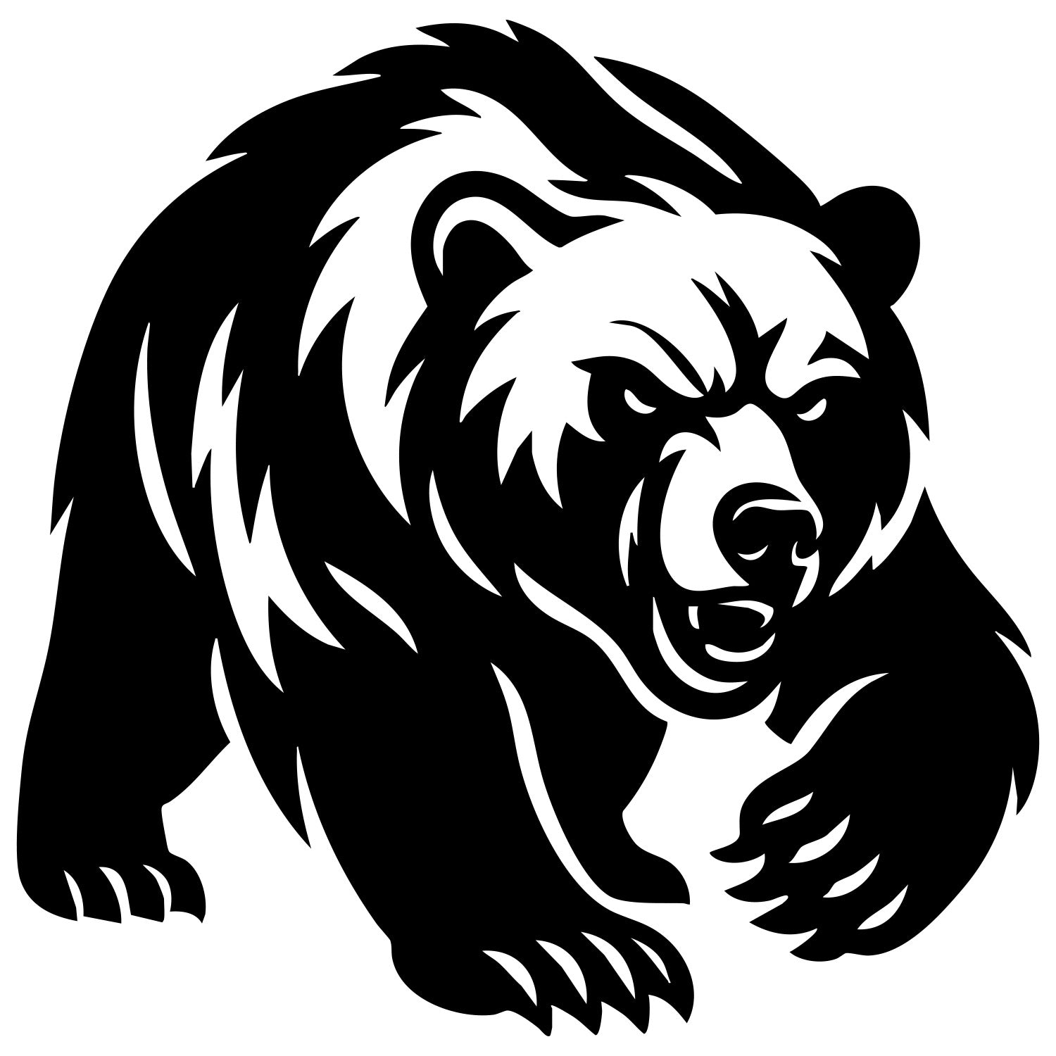 Grizzly Bear DXF File – CNC Cutting Design | AWBEAR174